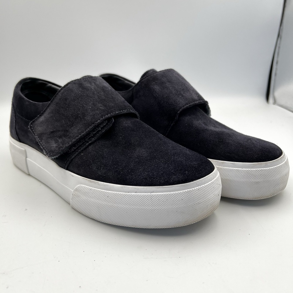 Vince Cage Suede Platform Sneaker Hook & Loop Black Loafer Women's Size 7 Shoes
